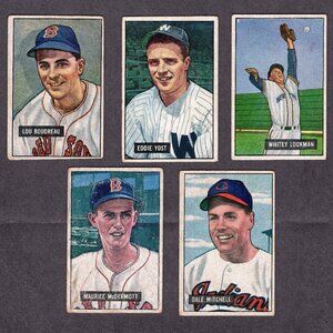 Lot of 5 Different 1951 Bowman Baseball Cards